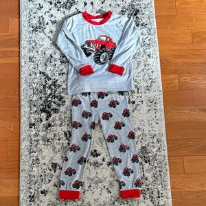 Monster Truck Kids Pajamas - Gray and Red Boys Size 5T
